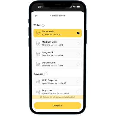 Mobiltelefon mit App Screen